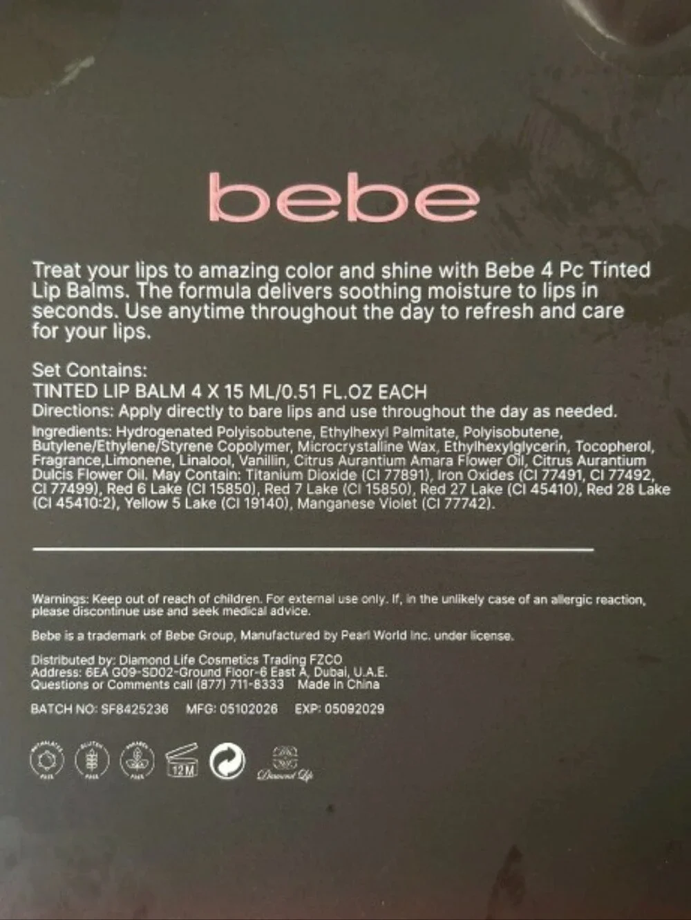 bebe tinted lip